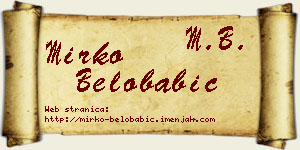 Mirko Belobabić vizit kartica